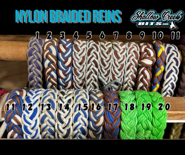 Discounted--Braided Nylon Reins w/ Knots